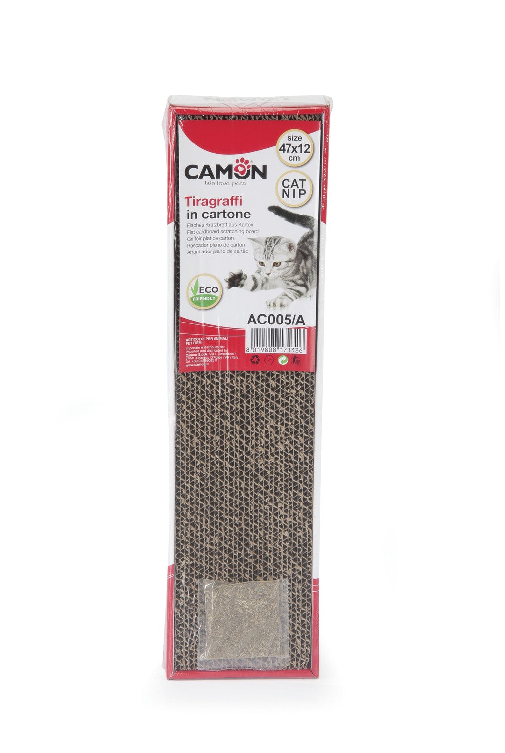 Camon Tiragraffi in Cartone con Catnip – 47x12 cm Camon Tiragraffi in Cartone con Catnip – 47x12 cm